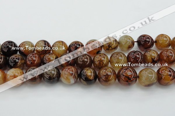 CAG6052 15.5 inches 22mm round dragon veins agate beads