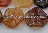 CAG6055 15.5 inches 20mm wavy coin dragon veins agate beads