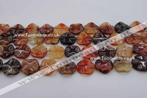 CAG6055 15.5 inches 20mm wavy coin dragon veins agate beads