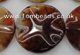 CAG6056 15.5 inches 30mm wavy coin dragon veins agate beads