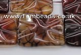 CAG6065 15.5 inches 18*25mm wavy rectangle dragon veins agate beads