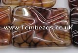 CAG6067 15.5 inches 30*40mm wavy rectangle dragon veins agate beads