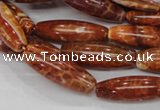 CAG607 15.5 inches 10*20mm rice natural fire agate beads wholesale