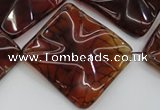 CAG6071 15.5 inches 30mm wavy diamond dragon veins agate beads