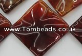 CAG6072 15.5 inches 40mm wavy diamond dragon veins agate beads