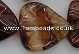 CAG6077 15.5 inches 40mm wavy triangle dragon veins agate beads