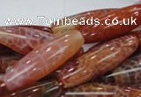 CAG609 15.5 inches 12*40mm rice natural fire agate beads wholesale