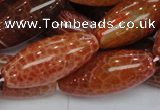 CAG610 15.5 inches 13*35mm rice natural fire agate beads wholesale