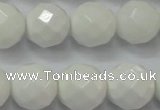 CAG6103 15.5 inches 10mm faceted round white agate gemstone beads