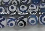 CAG6125 15 inches 8mm faceted round tibetan agate gemstone beads