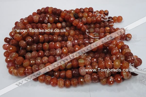 CAG613 15.5 inches 10*14mm faceted rondelle natural fire agate beads