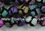 CAG6131 15 inches 10mm faceted round tibetan agate gemstone beads