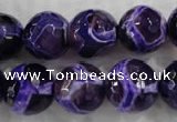 CAG6145 15 inches 10mm faceted round tibetan agate gemstone beads