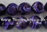 CAG6145 15 inches 10mm faceted round tibetan agate gemstone beads