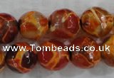 CAG6150 15 inches 10mm faceted round tibetan agate gemstone beads