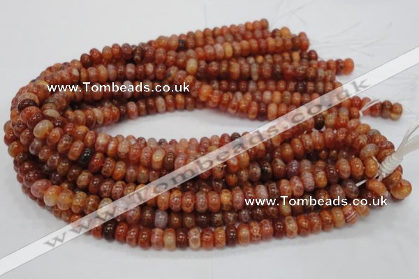 CAG616 15.5 inches 6*10mm rondelle natural fire agate beads