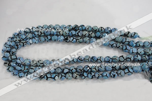 CAG6162 15 inches 12mm faceted round tibetan agate gemstone beads