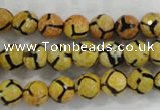 CAG6166 15 inches 10mm faceted round tibetan agate gemstone beads