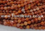 CAG618 15.5 inches 4mm faceted round natural fire agate beads