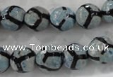 CAG6186 15 inches 10mm faceted round tibetan agate gemstone beads