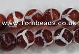 CAG6200 15 inches 8mm faceted round tibetan agate gemstone beads