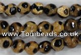 CAG6206 15 inches 10mm faceted round tibetan agate gemstone beads