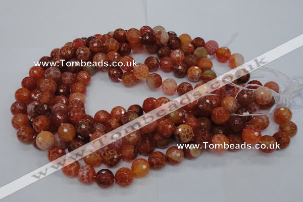 CAG621 15.5 inches 10mm faceted round natural fire agate beads