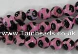 CAG6210 15 inches 8mm faceted round tibetan agate gemstone beads
