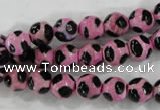 CAG6212 15 inches 12mm faceted round tibetan agate gemstone beads