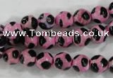 CAG6213 15 inches 14mm faceted round tibetan agate gemstone beads