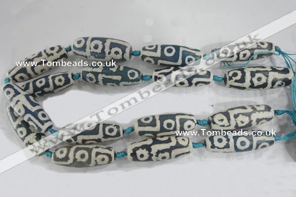 CAG6215 15 inches 15*40mm rice tibetan agate gemstone beads