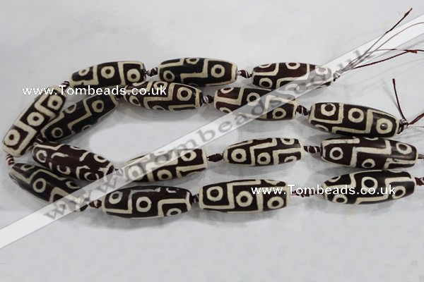 CAG6217 15 inches 15*40mm rice tibetan agate gemstone beads