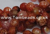 CAG622 15.5 inches 12mm faceted round natural fire agate beads