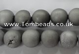 CAG6222 15 inches 8mm round plated druzy agate beads wholesale