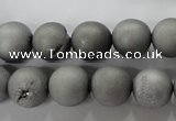 CAG6224 15 inches 12mm round plated druzy agate beads wholesale