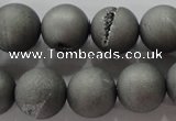 CAG6226 15 inches 16mm round plated druzy agate beads wholesale