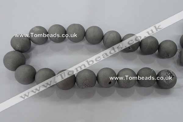 CAG6227 15 inches 18mm round plated druzy agate beads wholesale