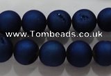 CAG6242 15 inches 8mm round plated druzy agate beads wholesale