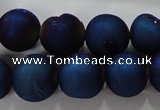 CAG6245 15 inches 14mm round plated druzy agate beads wholesale