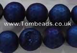 CAG6253 15 inches 10mm faceted round plated druzy agate beads