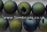 CAG6267 15 inches 18mm round plated druzy agate beads wholesale