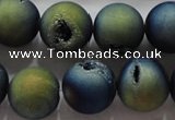 CAG6268 15 inches 20mm round plated druzy agate beads wholesale