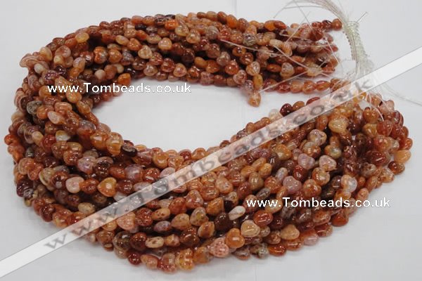 CAG627 15.5 inches 8*8mm heart natural fire agate beads wholesale