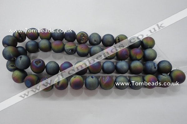 CAG6288 15 inches 20mm round plated druzy agate beads wholesale