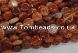 CAG629 15.5 inches 8mm coin natural fire agate beads wholesale