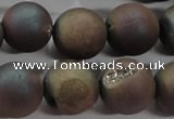 CAG6296 15 inches 16mm round plated druzy agate beads wholesale