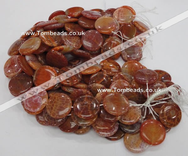 CAG634 15.5 inches 40mm coin natural fire agate beads wholesale