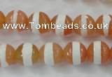 CAG6351 15 inches 10mm faceted round tibetan agate gemstone beads