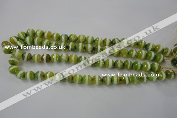 CAG6358 15 inches 8mm faceted round tibetan agate gemstone beads