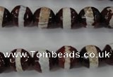 CAG6362 15 inches 8mm faceted round tibetan agate gemstone beads